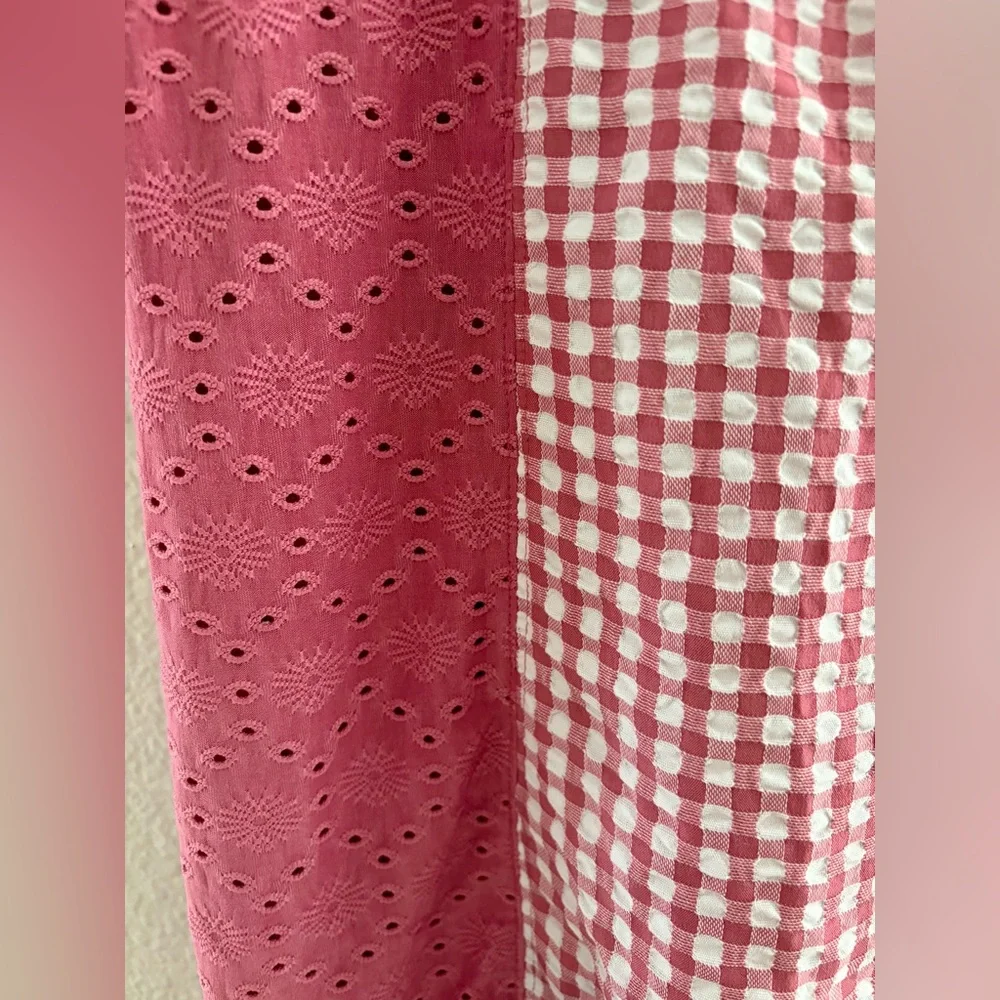Urban Outfitters Pink Gingham Corset Mini Dress Eyelet Bustier SP - Picture 14 of 15